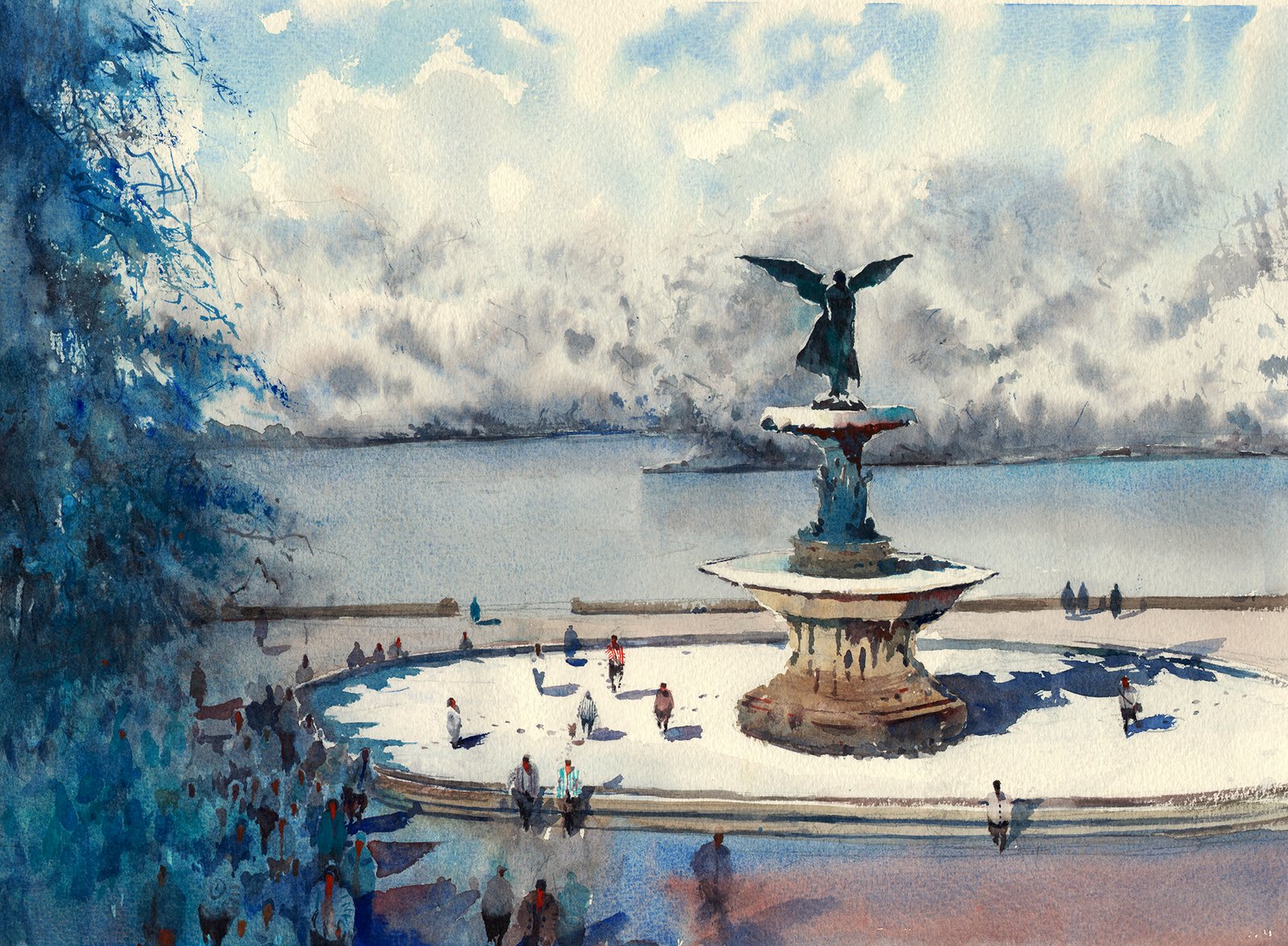 Snow Day at Bethesda Fountain