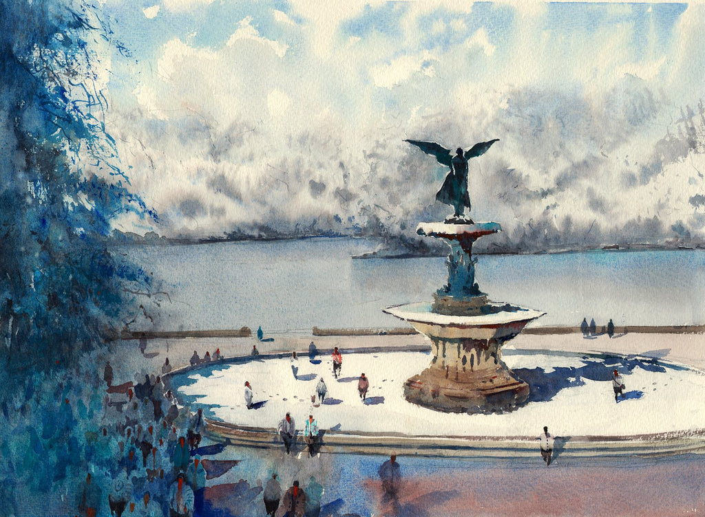 Snow Day at Bethesda Fountain